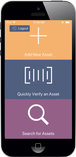 Asset App - Home screen