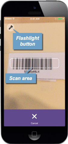 Mail Barcode Scan screen