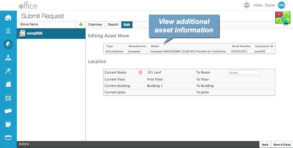Additional Asset information - Asset Move type