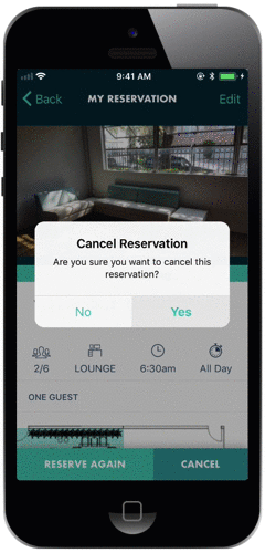 Cancel reservation - Hummingbird app.gif