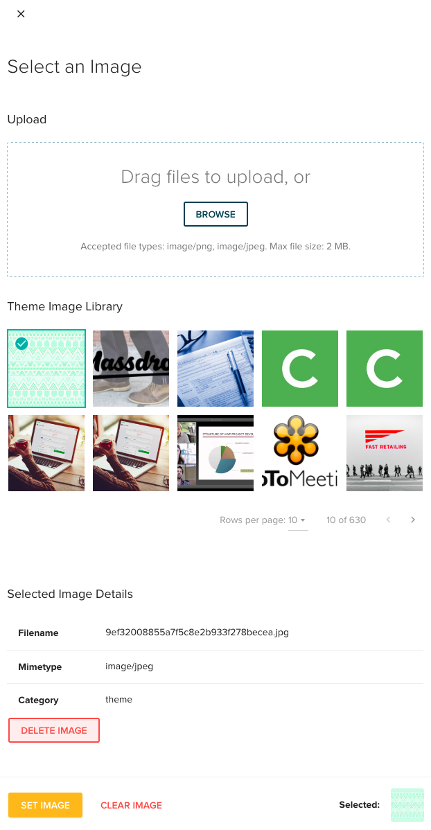 Upload a Theme Image by Teem Conference Room Custom Themes